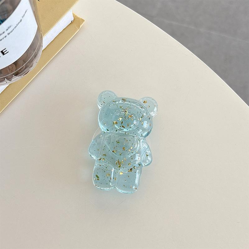 Transparent Bear Mobile Phone Airbag Bracket Gold Foil Back Sticker Creative Desktop Bracket Stable