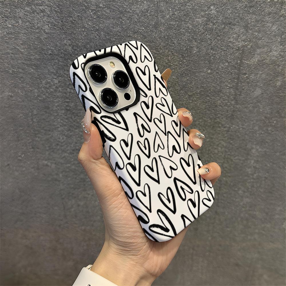 

For iPhone 16 Pro Max Case Pattern Design TPU PC Heat Transfer Glossy Phone Cover I