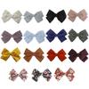 Baby Girl Cotton Linen Hair Bow Clip Solid Color Floral Retro Barrette Alligator