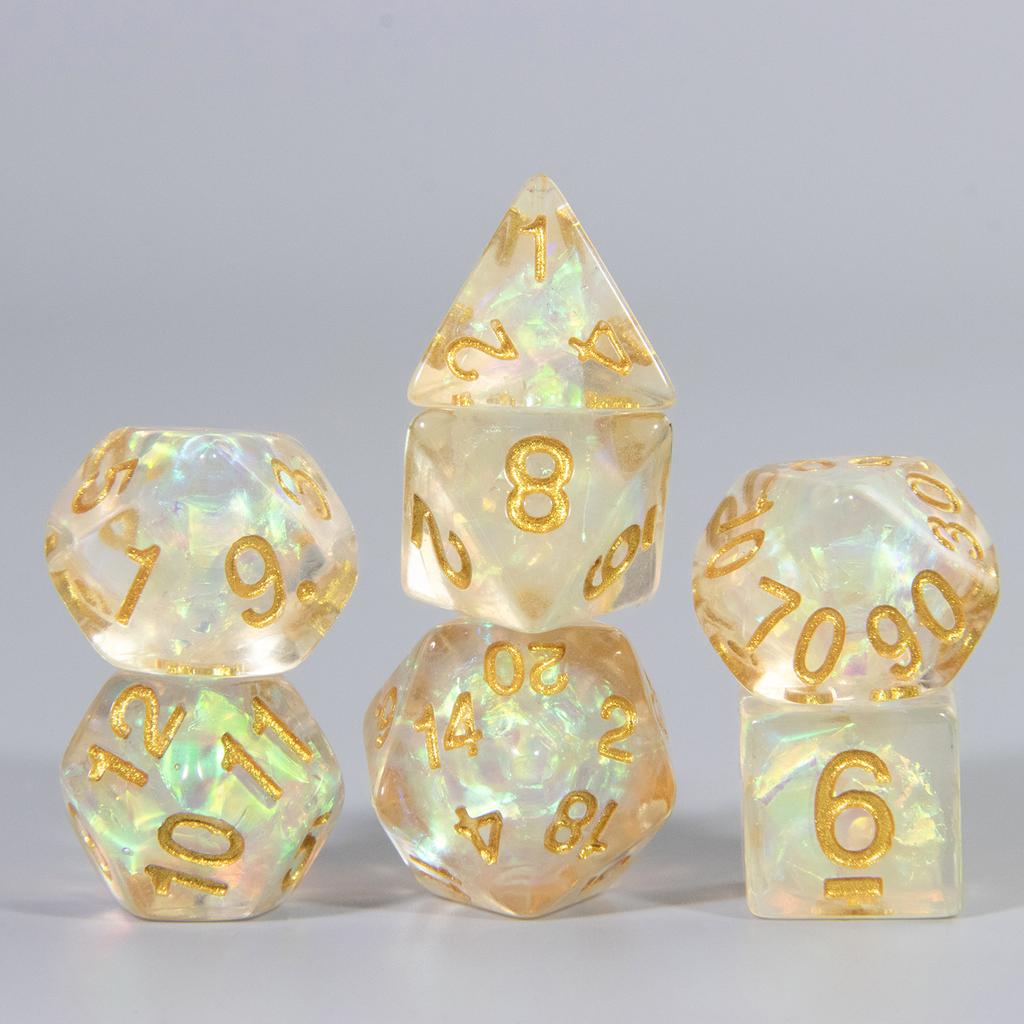 Transparent Polyhedral Dice DND Dice Set 7pcs D4-D20 Board Game Props for DND Game Board Game Accessories