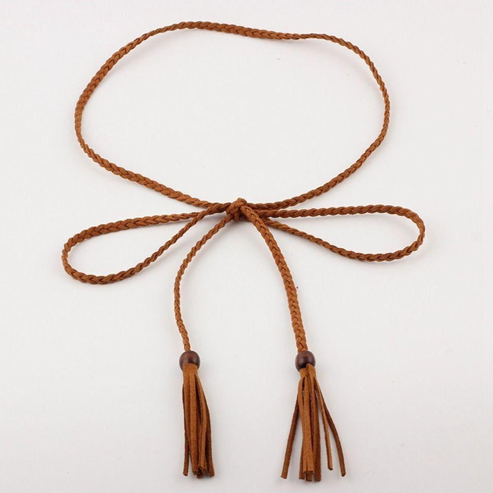 Adjustable Waist Chain Braided Braided Belts Multi-application Tassel Belt