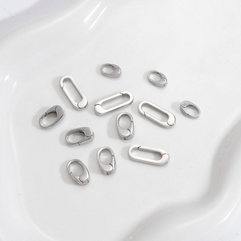 Set mit 9 eleganten ovalen Hummerklauenverschlüssen Edelstahl Schmuckverschlüsse Sichere Federringverschlüsse für Accessoires