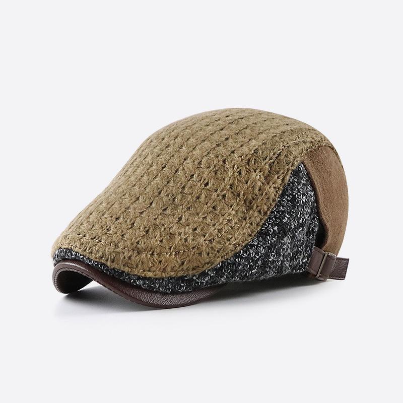 New Arrival: Men's Casual Baseball Cap with Knitted Panel – Stylish British-Style Beret
