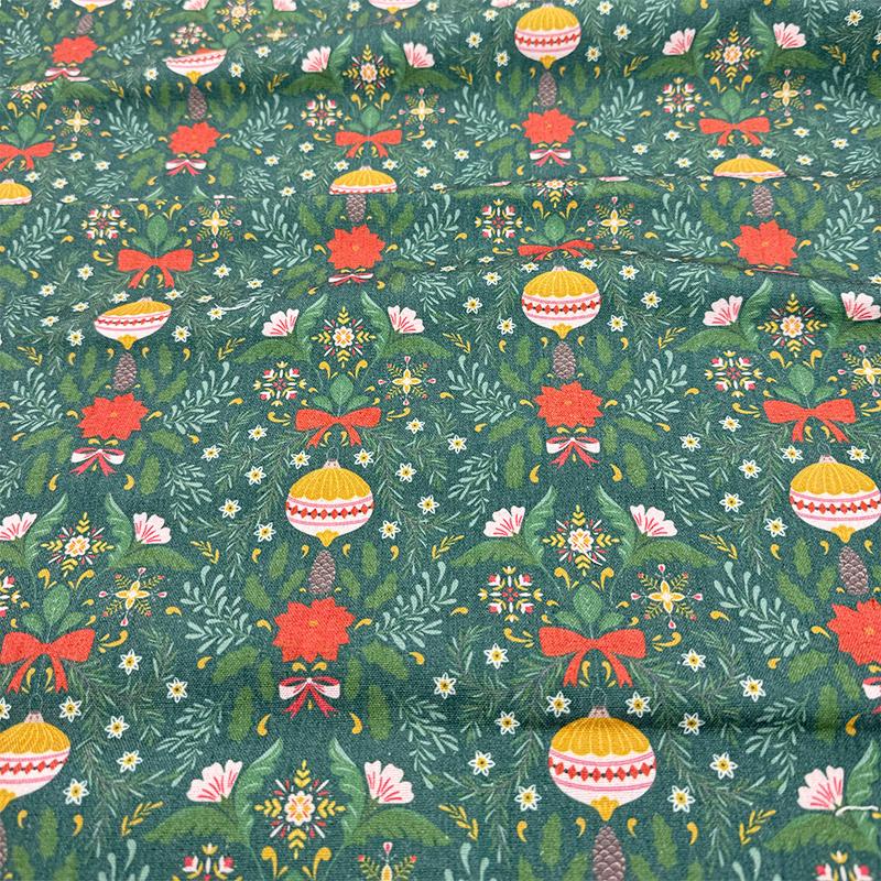 0.5m/1m/2m Cotton Linen Christmas Print Fabric For Tablecloths, Curtains, Christmas Decoration, Sofa Pillows Handmade DIY Fabric