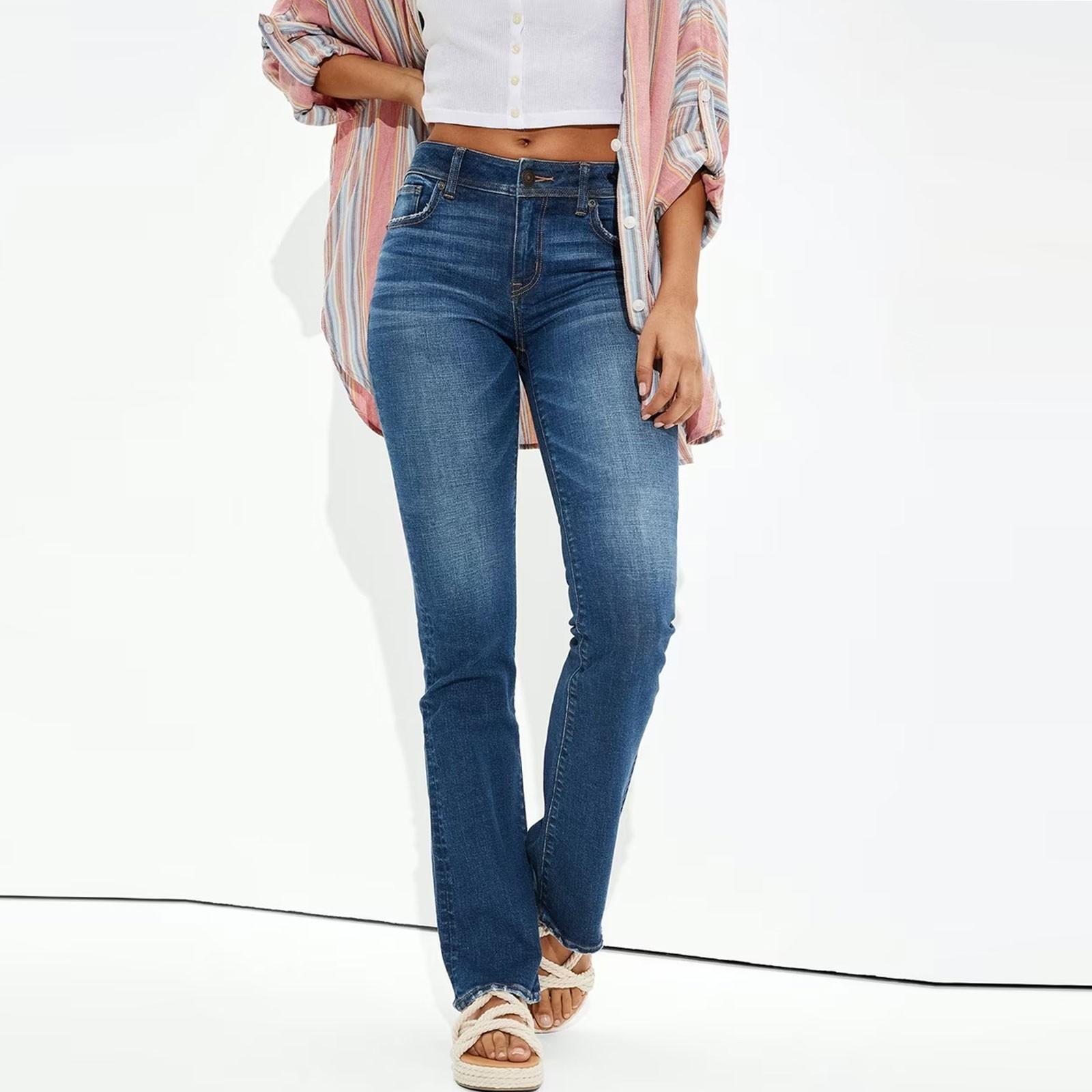 

Джинсы-стретч Baggy Skinny с высокой талией для девочек S синий