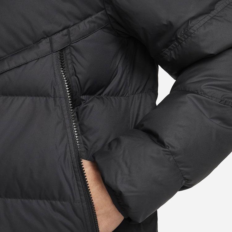 Nike Logo Printed Long Sleeve Hooded Down Jacket Men outerwear Black DQ0915-010