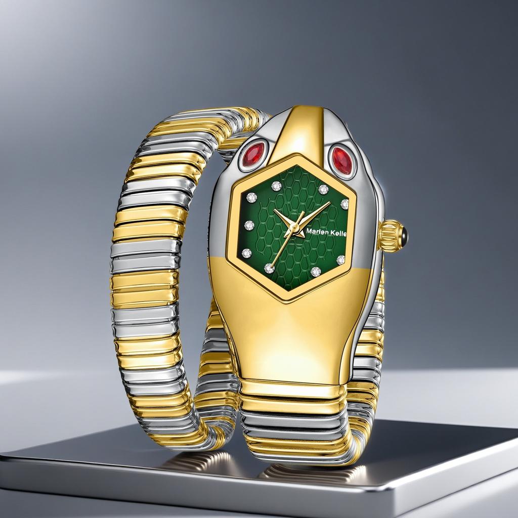 Watches Women Luxury Diamond Unique Snake Shape Waterproof Quartz Ladies Watch Clock