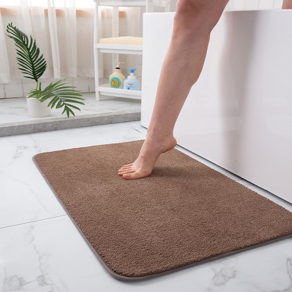 Coral Fleece Emboss Bathroom Cashmere Thickening Mat Bath Non-slip Carpets In Wash Basin Bathtub Side Floor Rug Shower Room Doormat Memory Foam 3D Pad