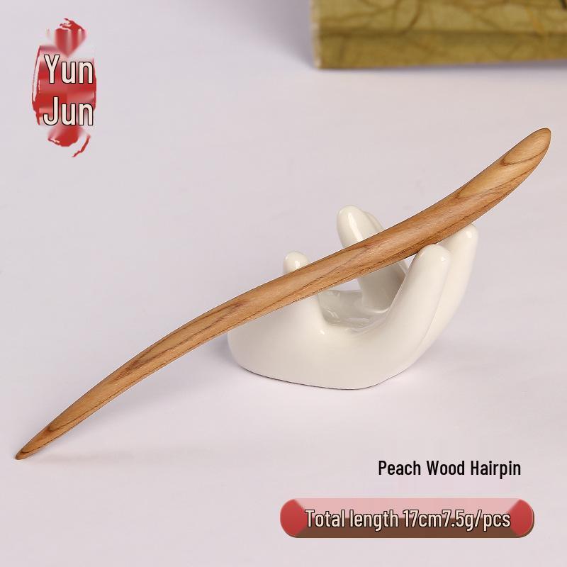 Hochwertige Haarnadel mit chinesischem Knoten aus Pfirsichholz - Neues Frühlingsstil-Haaraccessoire für Damen
