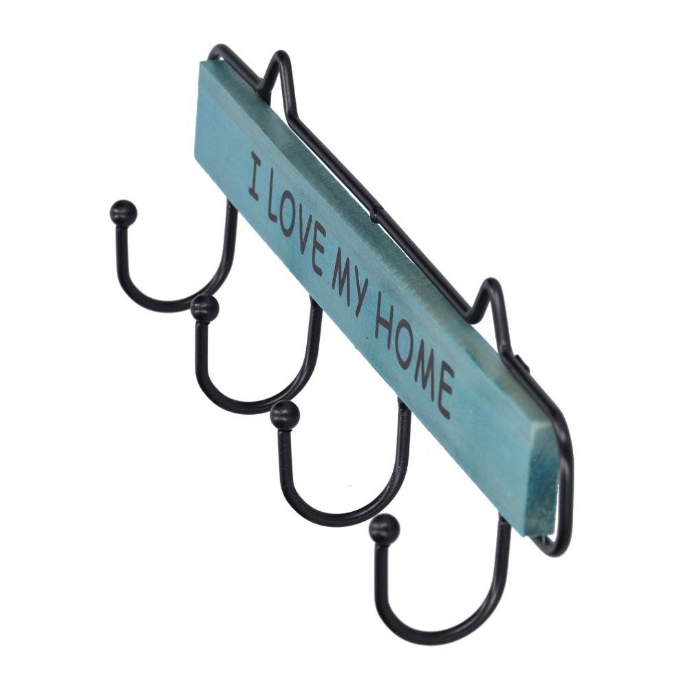 White Blue Wall Mount Hanger 11.4 X 3.7 in Entryway Storage Hook Clothes Hanger Organizer Kitchen синий