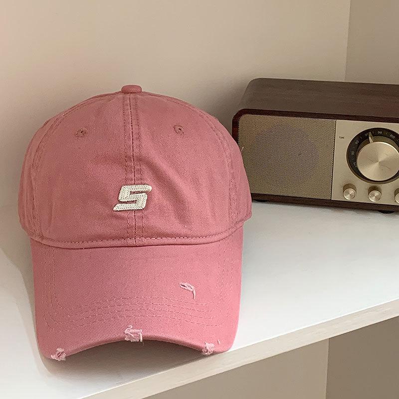 Baseball Hat for Women's American Retro Letters Korean Versatile Face Showing Small Soft Top Trendy Duck Tongue Cap