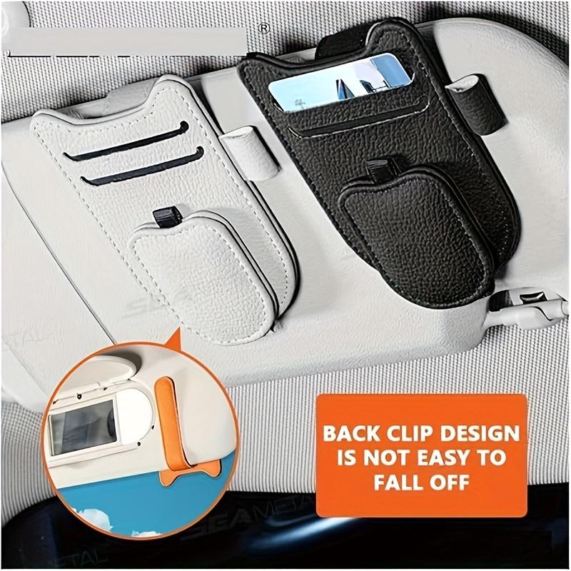 Magnetic Car Glasses Clip Sun Visor Sunglasses Holder Multifunctional PU Eyeglasses Hanger Portable Ticket Card Clip Auto Parts
