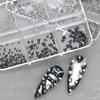6 Grids Punk Nail Rivets Silver Gold Black Mixed Size Metal Bead Studs Round Cone Nail Art Charms Nail Parts Diy Decoration