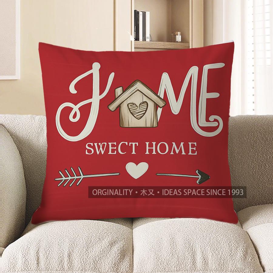 Home Decor Valentine Heart Basket Decorative Pillow Cover Pattern Cushion Cover Suitable For Sofa Bedroom Car Pillow Cover
