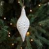 Elk Snowflake Pendant White Gold Christmas Hanging Ornament  Home Decoration