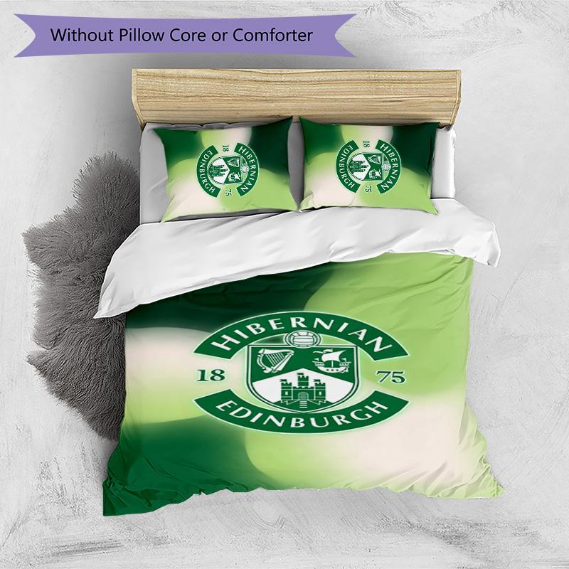 Hibernian FC Set Lenzuola Stampato 3 Pezzi Copripiumino Traspirante con Federe Biancheria da Letto Decorativa per Camera da Letto Casa