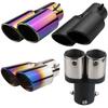 Universal Double Exhaust Tips Colorful Muffler Exhaust Stainless Dual Tail Pipe Muffler Round Carbon Fiber Exhaust Tips Car Deco