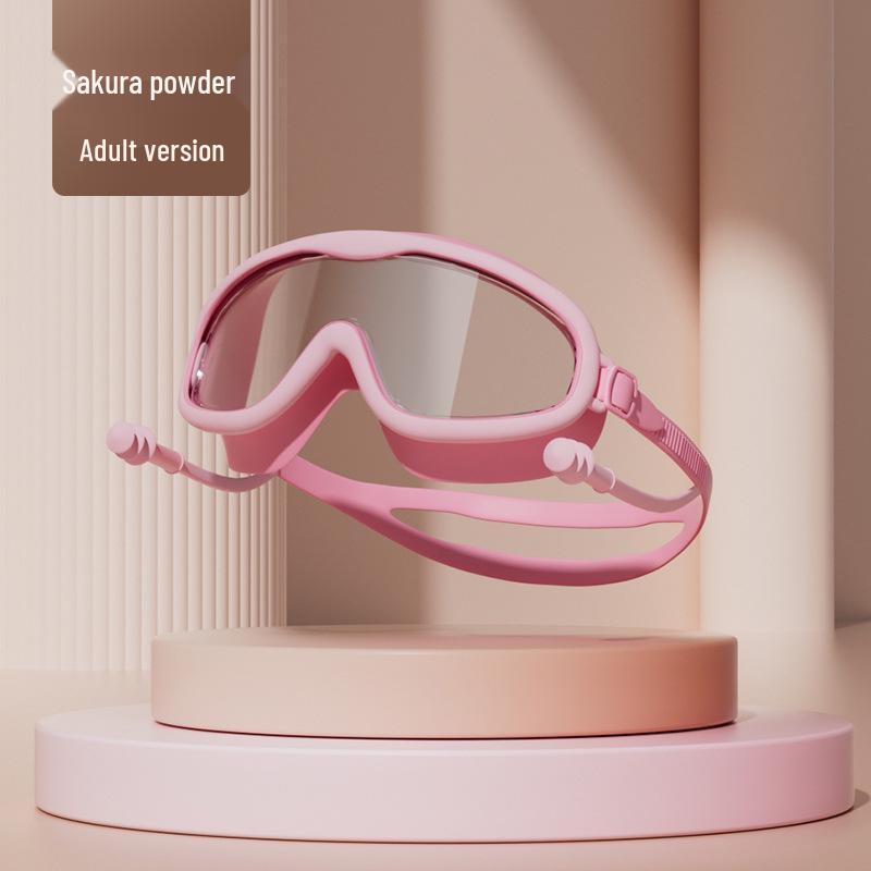 

2025 Large Frame Adult & Kids Anti-Fog Waterproof Swim Goggles & Diving Cap Set