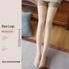 Bare Legs Anti-Hook Nude Stockings for Women - Sheer Flesh-Colored Plus Velvet Pantyhose for Spring, Autumn, and Winter Seasons.