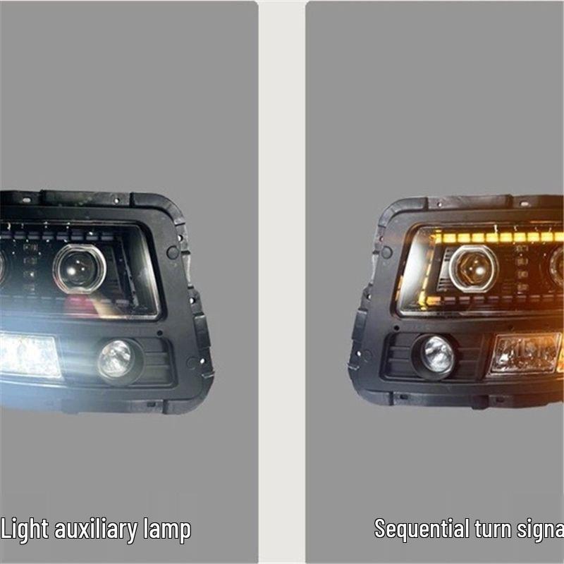 Compatible Headlight Assembly for Shaanxi Delong F3000/M3000 Truck: LED Bi-Beam Four High Beam Headlights