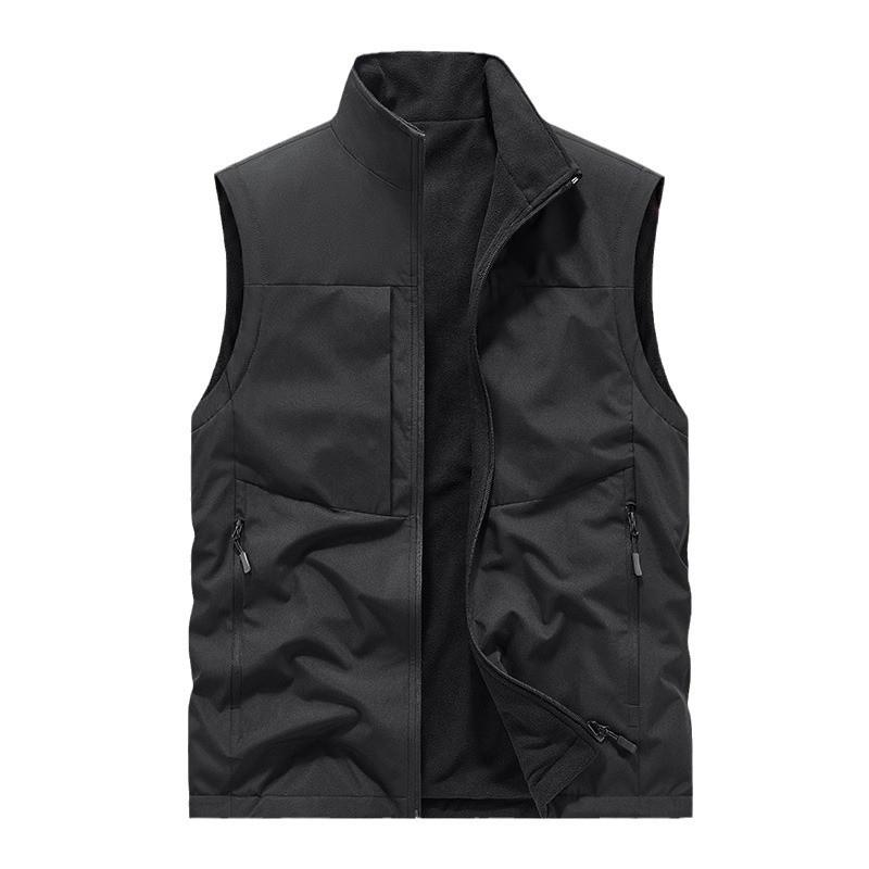 Men's Double-Sided Plush Winter Vest - 2024 Collection, Sleeveless Outerwear, Casual & Warm (Model 8822A)
