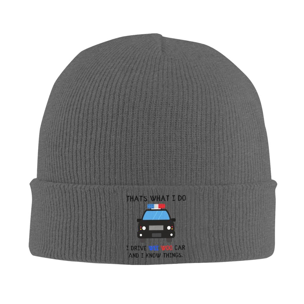 Thats what I do I drive wee woo car and i know things police Warm Knitted Cap Winter Knit Bonnet Hat Skullies Beanies Caps