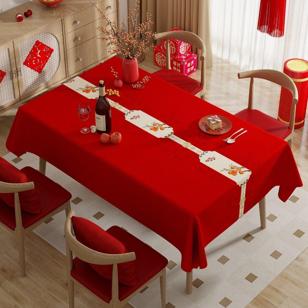 Thickened Chinese-style Tablecloth PVC Tea Table Cover Dessert Table Cover  Wedding
