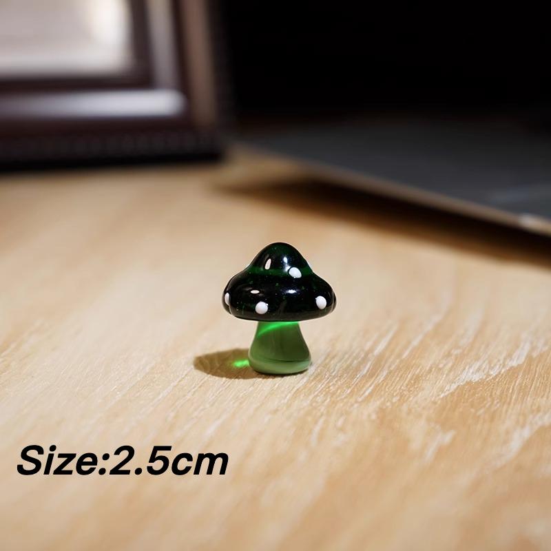 Mushroom Family Handmade Glass Ornaments Cute Mushroom Glaze Figurine Mini Car Decorations Creative Holiday Gifts Wholesales New