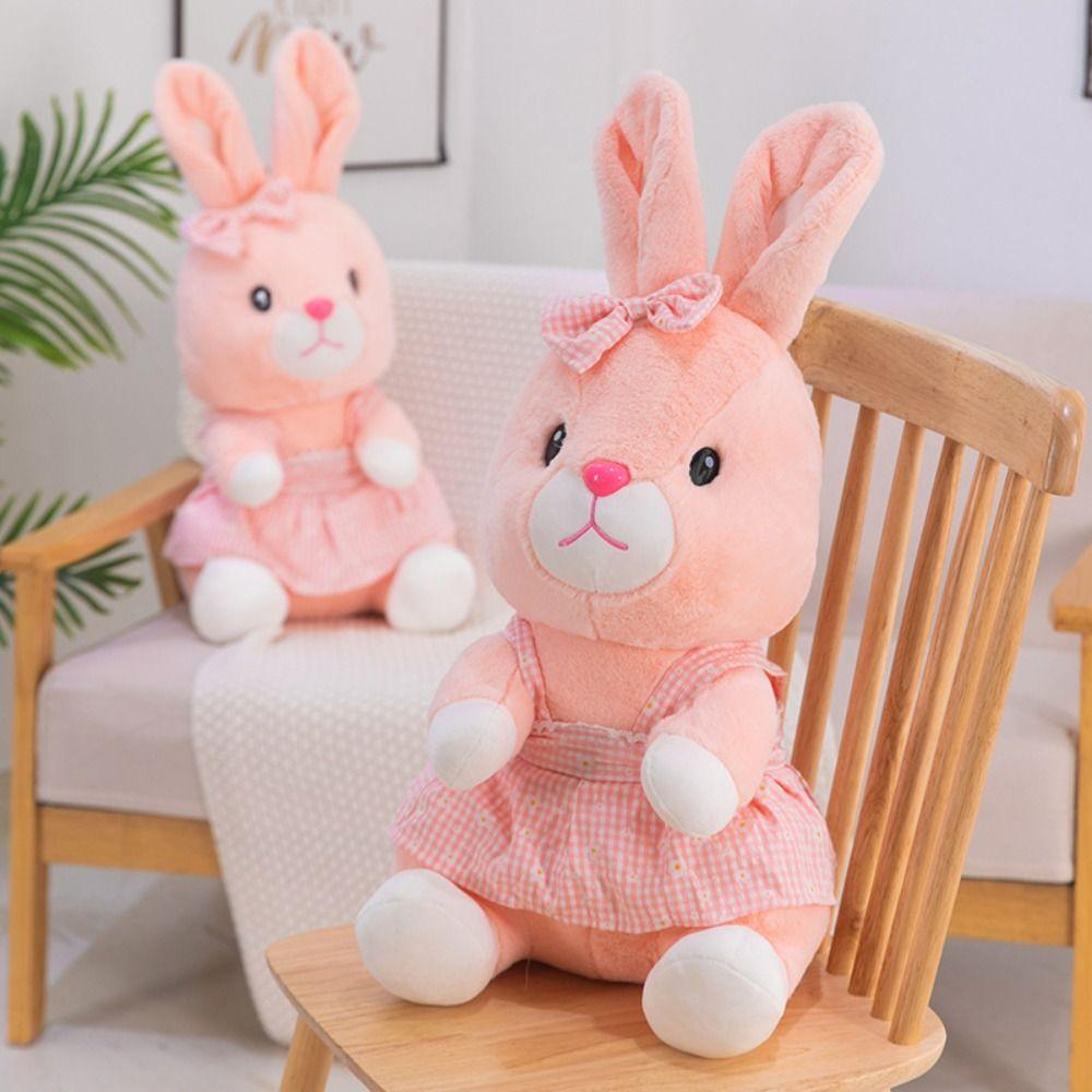 Fluffy Rabbit Plush Toys Soft Rabbit Stuffed Toy Pink Rabbit Plush Doll Kids Gifts