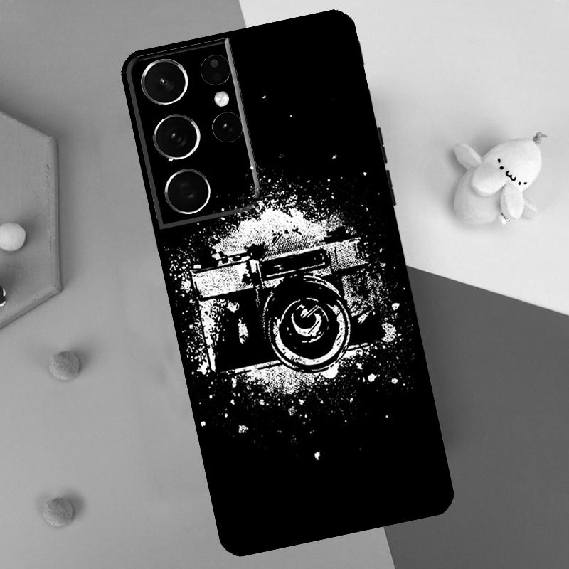 Classic Camera Lens Back Case For Samsung Galaxy S25 S24 S22 S23 S26 Ultra Plus S20 S21 FE S10 S25 FE Soft Cover