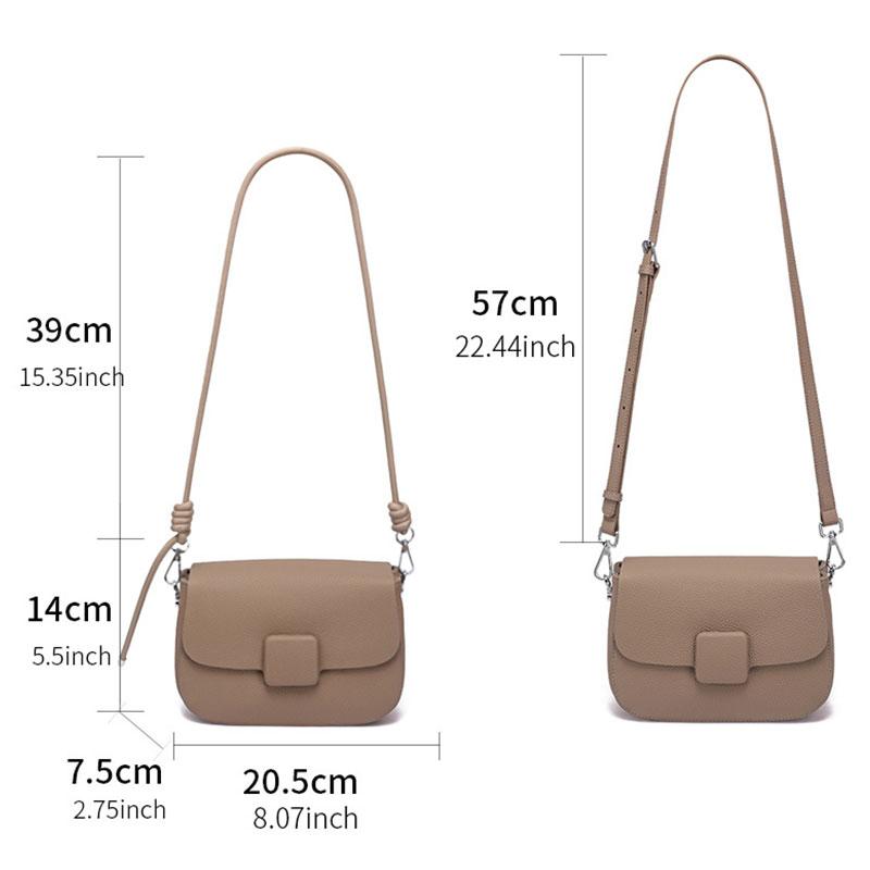 Fashionable Women's Square Bag Luxury Designer Genuine Leather Women Shoulder Bags  Simple Cowhide Crossbody Bag