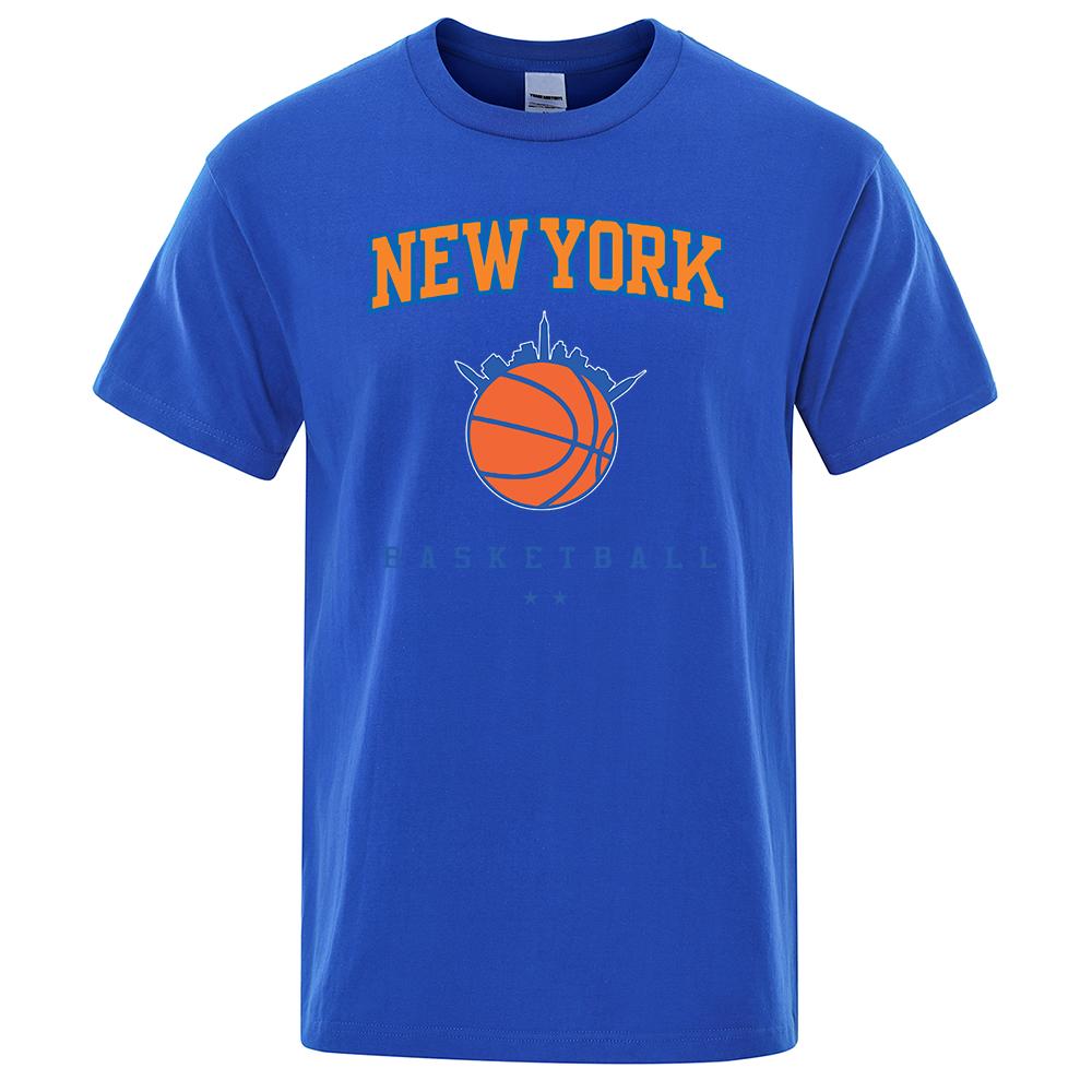 New York Basketball Persönlichkeit Street Herren Kleidung Hochwertige Oversize T-Shirts Sommer Atmungsaktives T-Shirt Hip Hop Baumwoll Tops