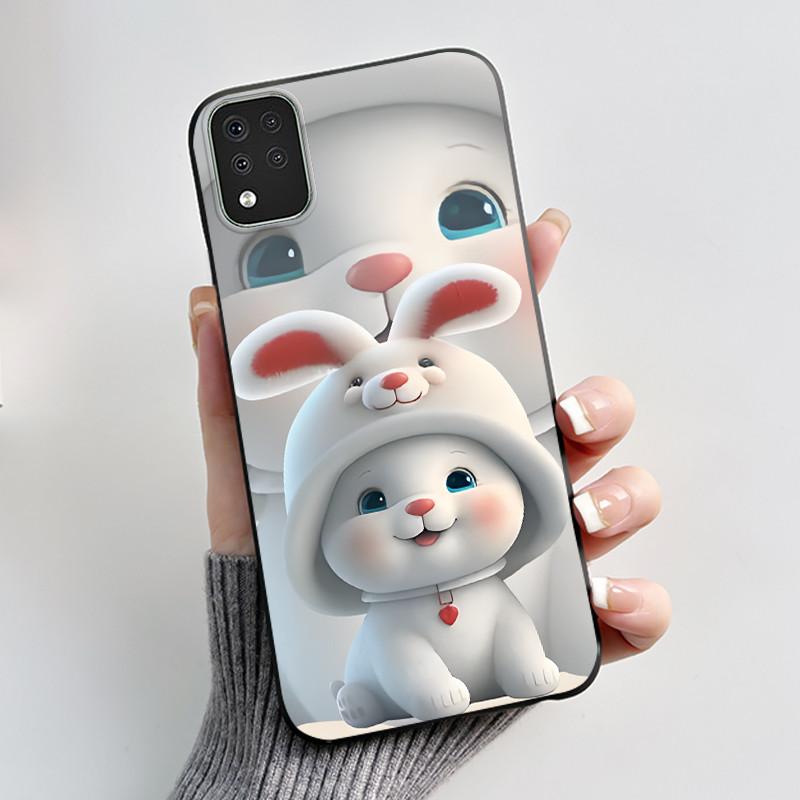 For LG K42 Case LMK420 Cute Love Rabbit Silicone Soft Coque Protective Back Cover For LG K42 K52 K62 K 42 Q52 Bumper Shell Funda