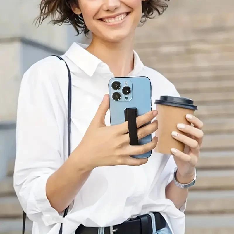 Universal Phone Back Sticker Finger Strap - Elastic Design + ABS Grip, Anti-Drop Phone Holder