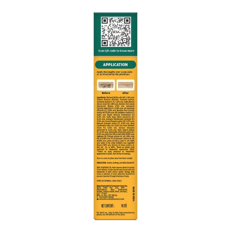 SESA Ayurvedic Hair Oil For Hair Fall Control & Growth With Bhringraj And 17 Herbs 5 Oils 90ml Pack Of 1