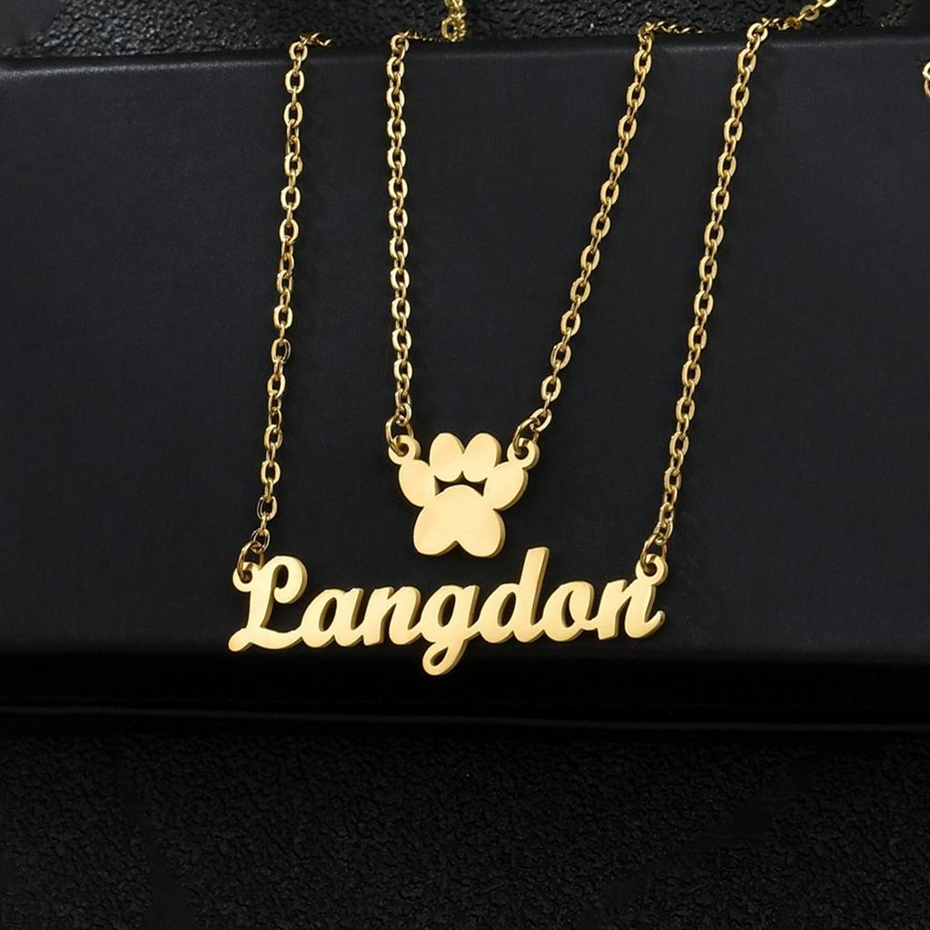Atoztide Personalized Custom 2 Layer Names Pendant Necklace for Women Stainless Steel Heart Cross Fashion Christmas Jewelry Gift