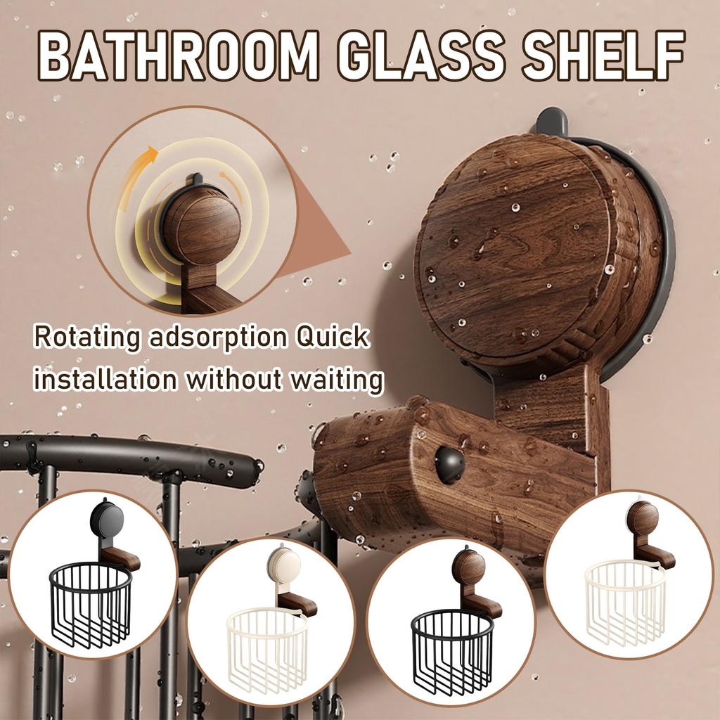 Walnut Toilet Bathroom Storage Rack Punch-free Toilet Tissue Box,
