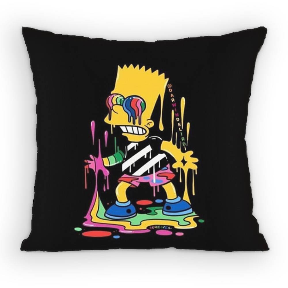 Cartoon The SSimpsons Anime Pillow Case Sofa Living Room Bedroom Headboard Backrest Cushion Square Cushion Nap Time