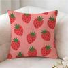 Strawberries Cute Food Pillow Case Pillowcase Doublesided Printed Sofa Cushion Bedroom Headboard Pillow