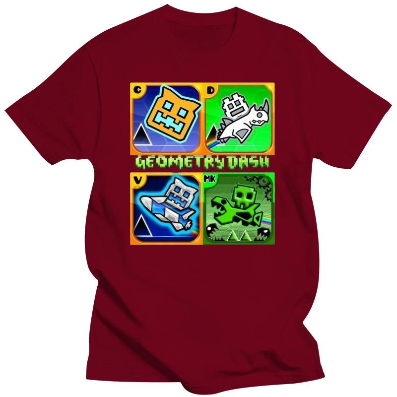 Men WomenGeometry Dash Gaming Fans T-Shirt Girls Boys Tee - Personalised Free Age 5-15 Harajuku Funny Tee Shirt