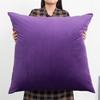 Soft Velvet Large Square Pillow Cover Sofa Cushion Living Room Back Bedside Cushions Case Protector Solid Color 80x80CM