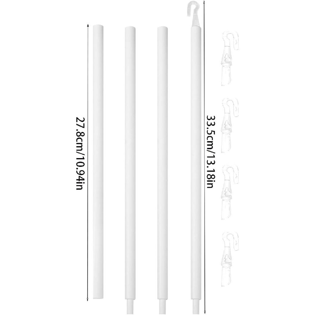 46 Inch Long Blind Wand Replacement with 5 Hook, 1 Pcs White Blind Sticks to Open Blinds, Vertical Blind Rod Replacement Parts, Curtain Opener Stick,