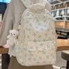 Schultasche neuer Rucksack mit großem Fassungsvermögen für Mädchen mit Blumen und Schleife Schüler-Schultasche Mittelschule Hochwertiger wasserdichter Rucksack