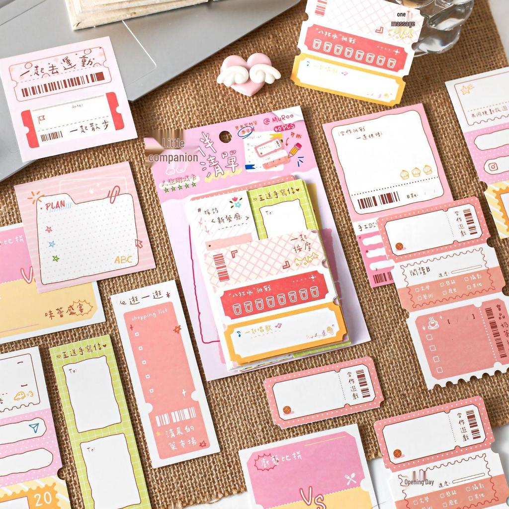 Creative Tearable Sticky Note Stickers for Journals, DIY Collage, and Student Markers