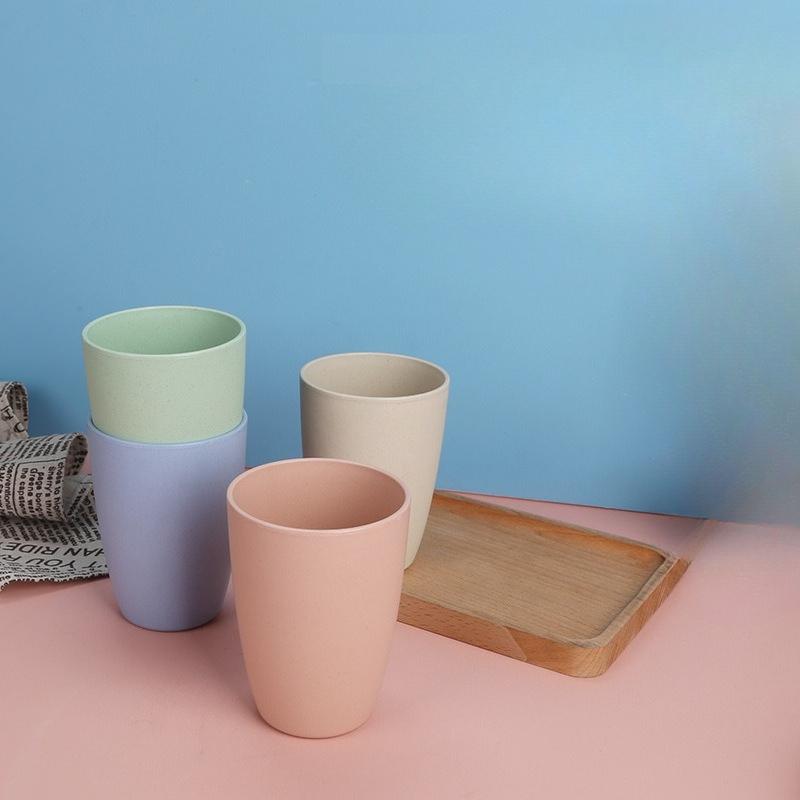 Wheat Straw Mouthwash Cup, Couple Big-belted Cup, Children's Toothbrush Cup, Plastic Toiletry Water Cup, Household Food-grade Cup