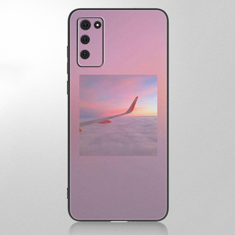 Flugzeug Flugzeug fliegen Fall Für Samsung Galaxy A12 A02S A22 A32 A52 A72 A71 A51 A41 A31 A21 A11 A50 A70 a10S A20S Schwarze Abdeckung