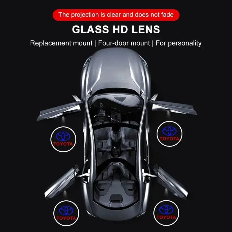 2PC/SET Car Door Welcome Light Led Car Projector Lamp Car Accessories For Toyota Corolla Yaris Chr Auris RAV4 Camry Highlander