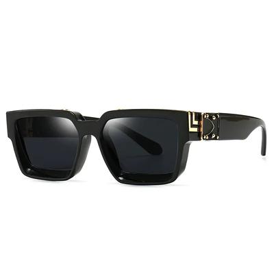 Vierkant Dik Frame Luxe Oversized Zonnebril UV400 Bescherming voor Mannen en Vrouwen Mode Trendy