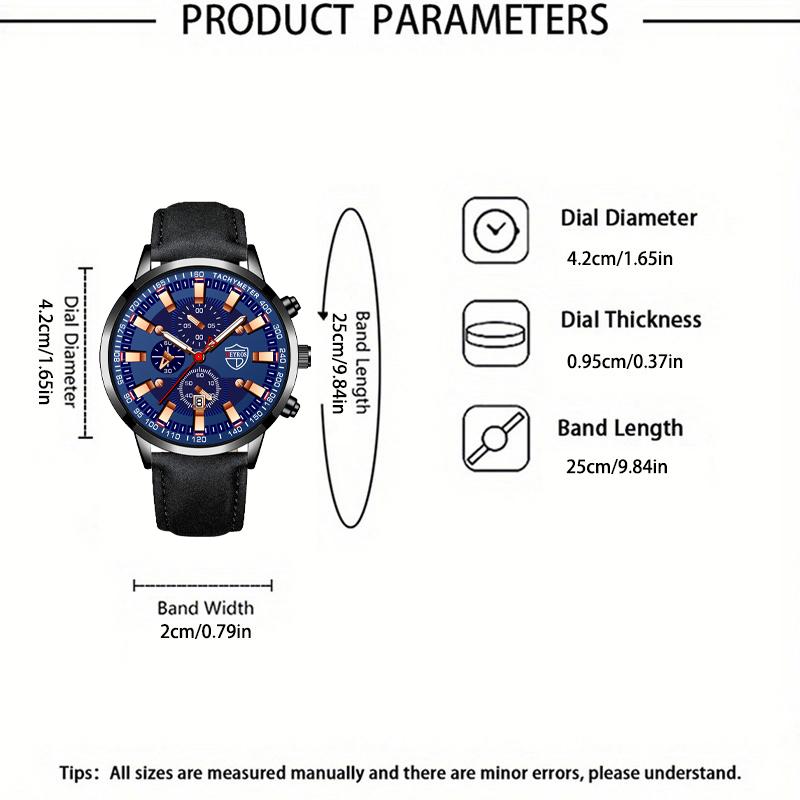 Fashion Men's Sports Quartz Watches Analog PU Leather Wrist Watch With, Best Gifts for Him