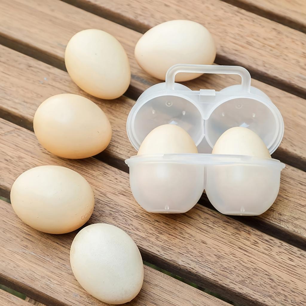 2Pcs 2-Cell Outdoor Portable Egg Box Plastic Tray Shock-absorbing Anti Drop Egg Loade Storage Containers Organizer Box Storage